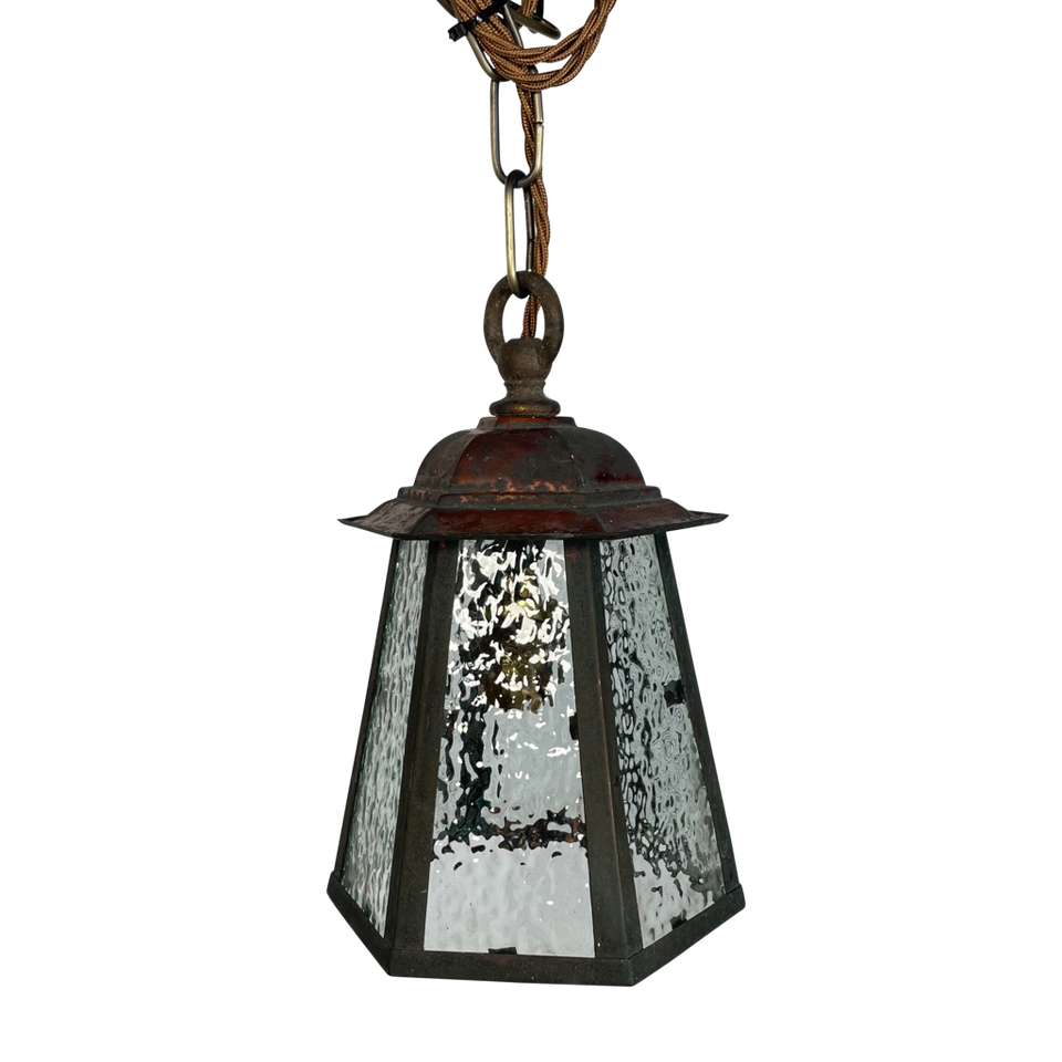 Hexagonal Steel and Copper Lantern