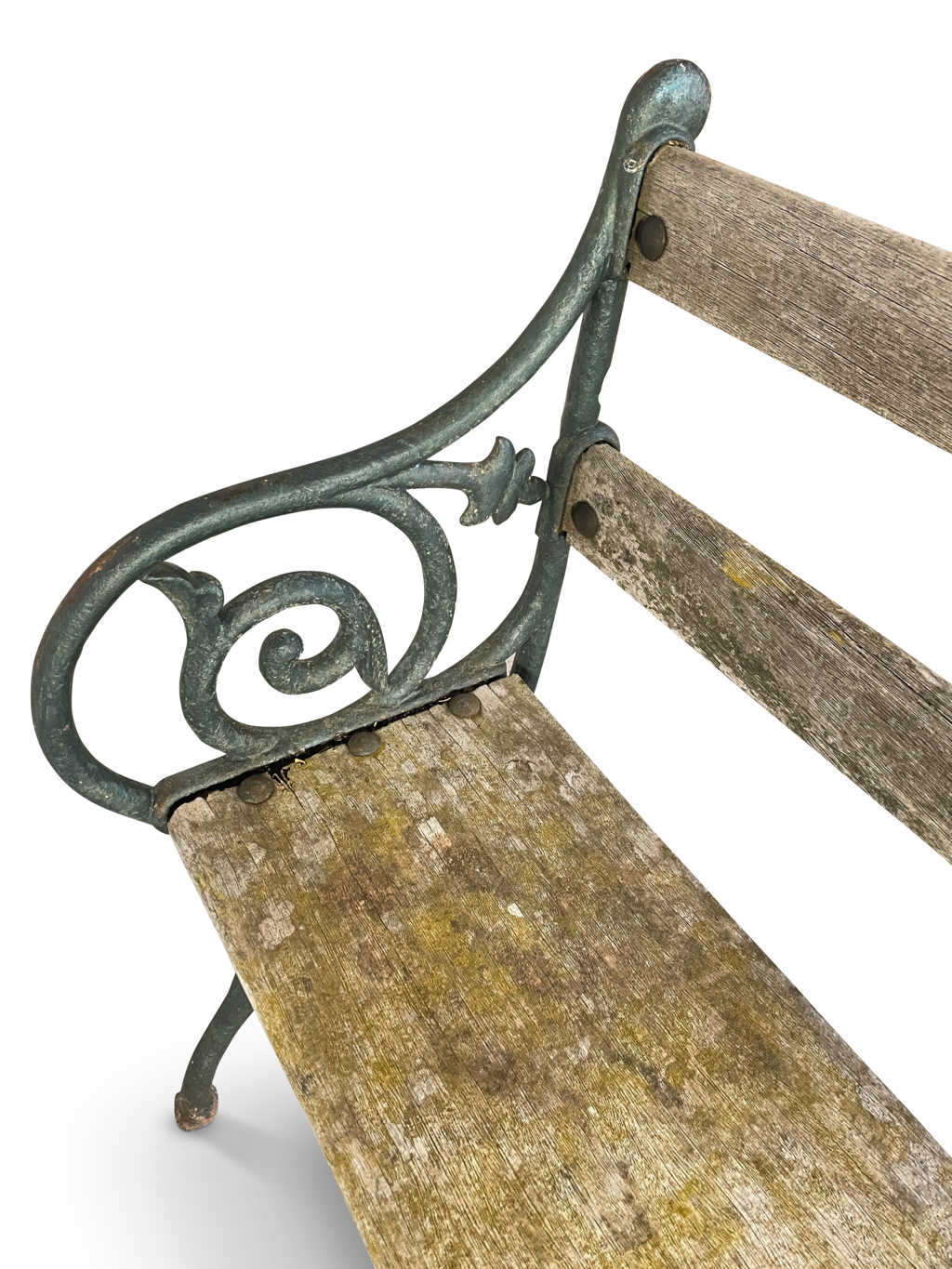 Forged Iron Ended Wooden Plank Seat Garden Bench